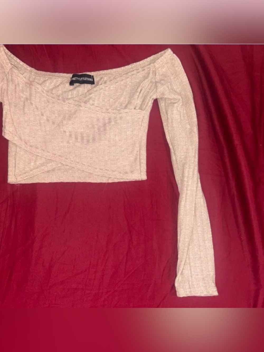 Women's Long Sleeve Ribbed Crop Top